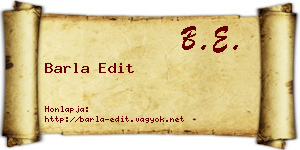 Barla Edit névjegykártya